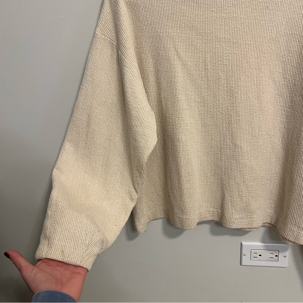 Zara Cream Ribbed Sweater - Picture 2 of 4